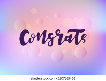 Hand drawn lettering phrase Congrats. Template for banner, poster, flyer, greeting card, web design.