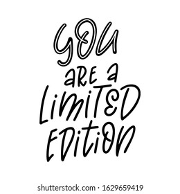 Hand drawn lettering phrase. Feminist slogan for poster or card. Woman motivation slogan. Isolated on white background. Vector illustration