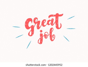 Hand Drawn Lettering Phrase Great Job Stock Vector (Royalty Free ...