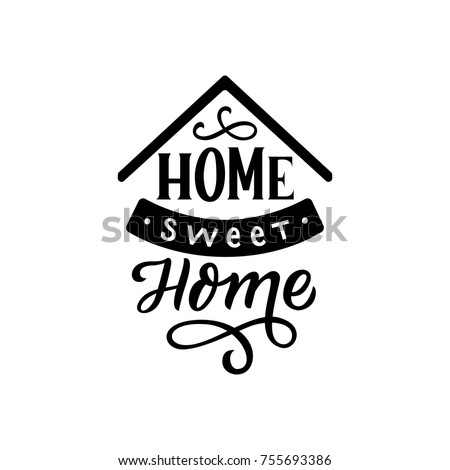 Hand drawn lettering phrase home sweet home for card, print, textile, poster. Vector isolated lettering. Foto stock © 
