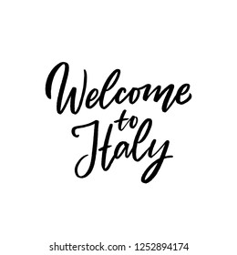 Hand drawn lettering phrase welcome to for print, design, photo overlay.