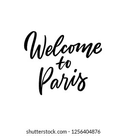 Hand drawn lettering phrase welcome to for print, design, photo overlay.