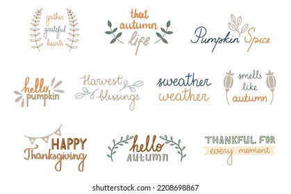Hand Drawn Lettering Phrases Vector Set