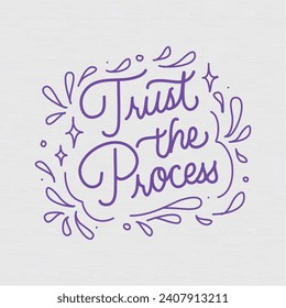 hand drawn lettering positive affirmation trust the process wallpaper background prints stars quotes greeting cards sticker gif