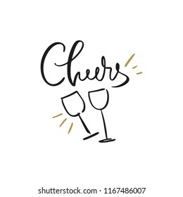 Hand drawn lettering postcard and poster. Vector illustration