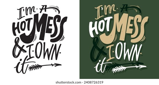 Hand drawn lettering postcard. T-shirt design, mug print, 100% vector image.