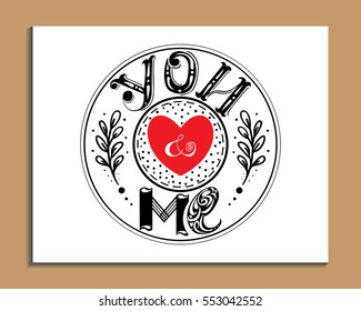  Hand drawn lettering poster.  Creative typography for holiday greetings. Vector illustration.