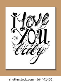  Hand drawn lettering poster.  Creative typography for holiday greetings. Vector illustration.