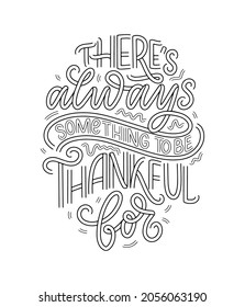 Hand drawn lettering quote about Gratitude. Cool phrase for print and poster design. Inspirational slogan. Vector illustration