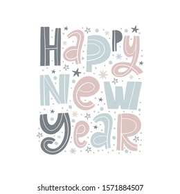 Hand Drawn lettering quote - happy new year