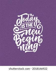 Hand drawn lettering quote in modern calligraphy style about Monday. Slogan for print and poster design. Vector