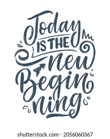 Hand drawn lettering quote in modern calligraphy style about Monday. Slogan for print and poster design. Vector illustration