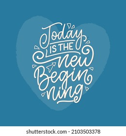 Hand drawn lettering quote in modern calligraphy style about Monday. Slogan for print and poster design. Vector
