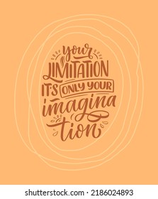 Hand drawn lettering quote in modern calligraphy style about business motivation. Inspiration slogan for print and poster design. Vector