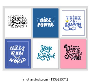 Hand drawn lettering quote with a phrase.T shirt, postcard hand lettered calligraphic design. Feminist slogan. Vector illustration