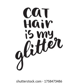 Hand drawn lettering quotes about cats collections isolated on the white background. Brush ink vector calligraphy illustrations set for banners, greeting card, poster design.
