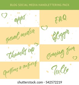 Hand drawn lettering social media lettering. Modern lettering and illustration. Vector design for blogging	