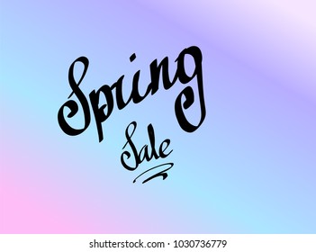Hand drawn lettering. Spring Sale isolated. Vector illustration. Lettering design background.