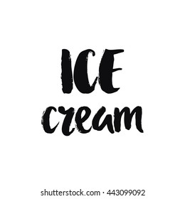 Hand drawn lettering, summer theme. Vector illustration, paint with brush. Isolated phrase on white background.