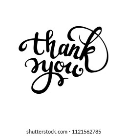 hand drawn Lettering, thank you calligraphy phrase.