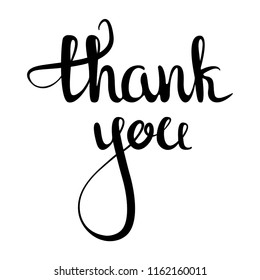  Hand drawn lettering. Thank You handwritten inscription. Hand drawn lettering. Thank You calligraphy. Thank you card. Vector illustration.