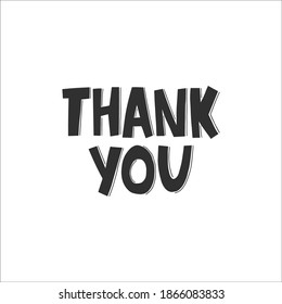 Hand Drawn Lettering Thank You Black Stock Vector (Royalty Free ...