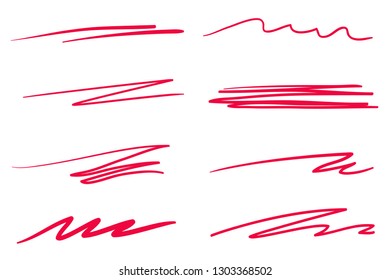 Hand drawn lettering underlines on white. Colored backgrounds with array of lines. Chaotic patterns. Colorful illustration. Sketchy elements