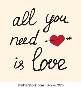 Hand drawn lettering valentines day calligraphy phrases for wedding invitation card, wrapping paper and design   