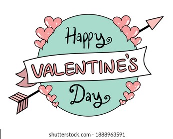 Hand drawn and hand lettering vector celebrating background Happy valentine's day icon can be used for celebrating card background or design elements 