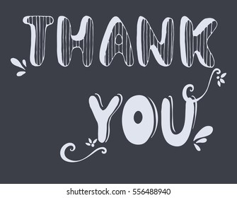 Hand drawn lettering with volume isolated on chalkboard. Vector illustration.