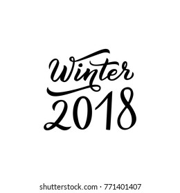 Hand drawn lettering winter 2018.New year lettering