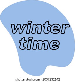 Letras de mano con letras de "invierno". El diseño original del primer día de invierno, la llegada del invierno. Diseñar el lugar de la línea para imprimir, patrones, postales. Feliz invierno.