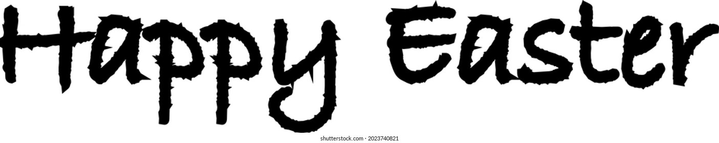 Hand drawn lettering wish "Happy EAster" black and white simple doodle style ,good for holiday ,card decorations and other Easter arrangements