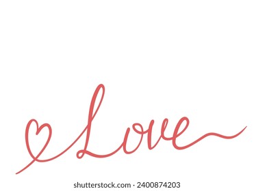 Hand drawn lettering of word LOVE, vector illustration.