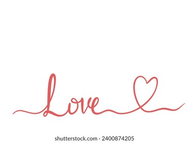 Hand drawn lettering of word LOVE, vector illustration.