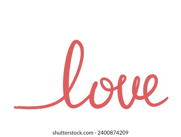 Hand drawn lettering of word LOVE, vector illustration.