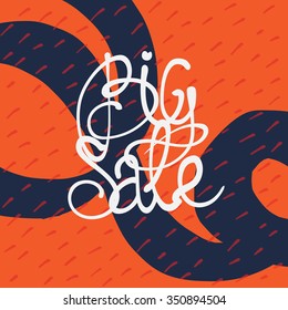 hand drawn lettering with word Sale and expressive graphic elements