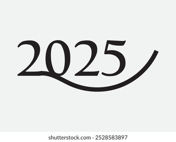 texto de escrita de letras desenhadas à mão 2025. ilustração vetorial.