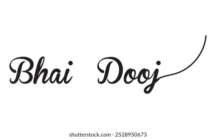 hand drawn lettering writing and text Happy Bhai DOOJ Day icon vector.