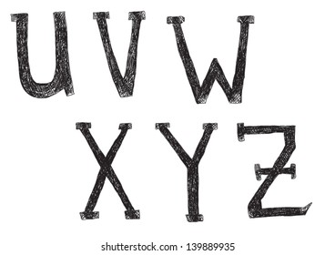 Hand drawn letters