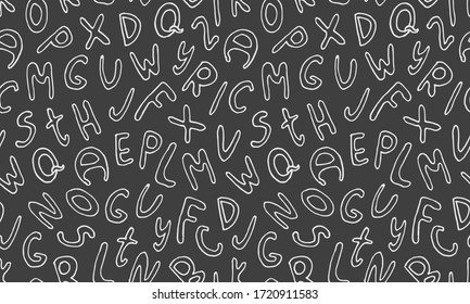 Cartas dibujadas a mano ABC aisladas en fondo blanco. Fuente dibujada a mano, alfabeto funky y grunge, gráfico de ilustración vectorial. Ilustración de muelle