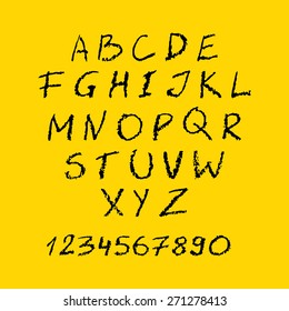 Hand drawn letters. Alphabet. Vector illustration.