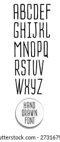 Hand drawn letters. Creative Alphabet. Abstract  hipster font,  drawn by hand illustration 