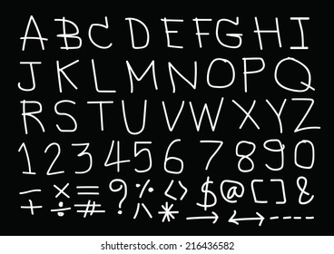 Hand drawn letters font
