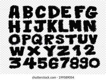 Hand drawn letters font written with a pen