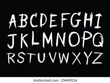 Hand drawn letters font written with a pen 