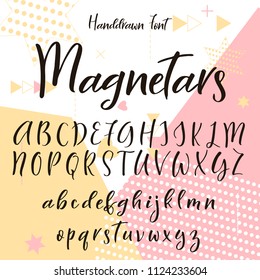Hand drawn letters. Lettering and custom typography for your designs.Vector type.