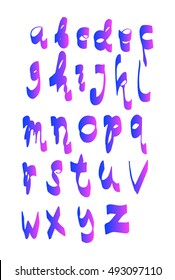 Hand drawn letters on white background. Vector alphabet. Letters of the alphabet written with a pen brush.