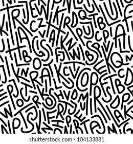 Hand drawn letters seamless pattern.