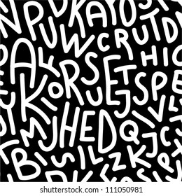 Hand drawn letters seamless pattern.